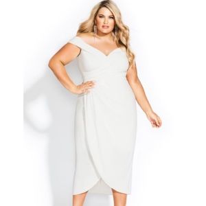 City Chic Dress Rippled Love Ivory M/18